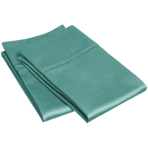 Superior 400 Thread Count Teal Egyptian Cotton Pillowcase Set, King