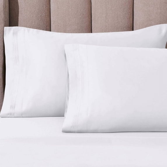 Superior 1000 Thread Count Egyptian Cotton Pillowcases Soft Breathable Set of 2, White, Standard