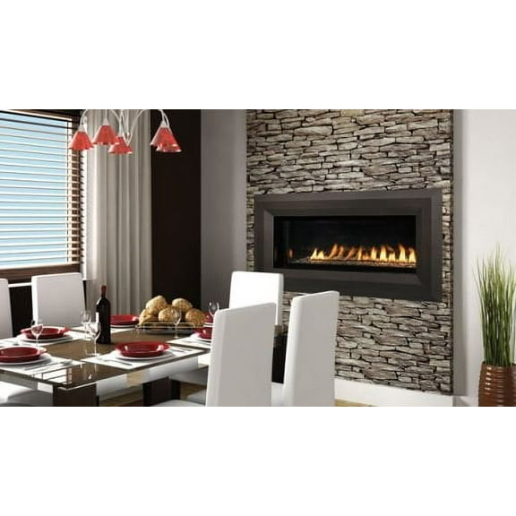 Superior 43" Millivolt Linear Vent-Free LP Fireplace- Lights & Glass Pebbles