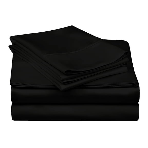 Superior 5-Piece 300 Thread Count Egyptian Cotton Sheet Set, Split King, Black