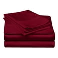 thumbnail image 1 of Superior 5-Piece 300 Thread Count Egyptian Cotton Sheet Set, Split King, Burgundy, 1 of 7