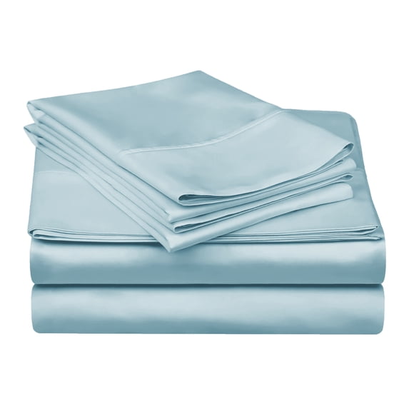 Superior 5-Piece 300 Thread Count Egyptian Cotton Sheet Set, Split King, Light Blue