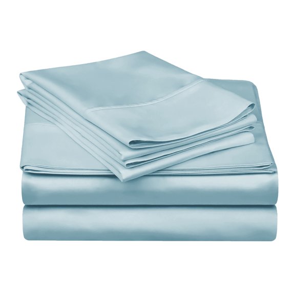 Superior 5-Piece 300 Thread Count Egyptian Cotton Sheet Set, Split King, Light Blue