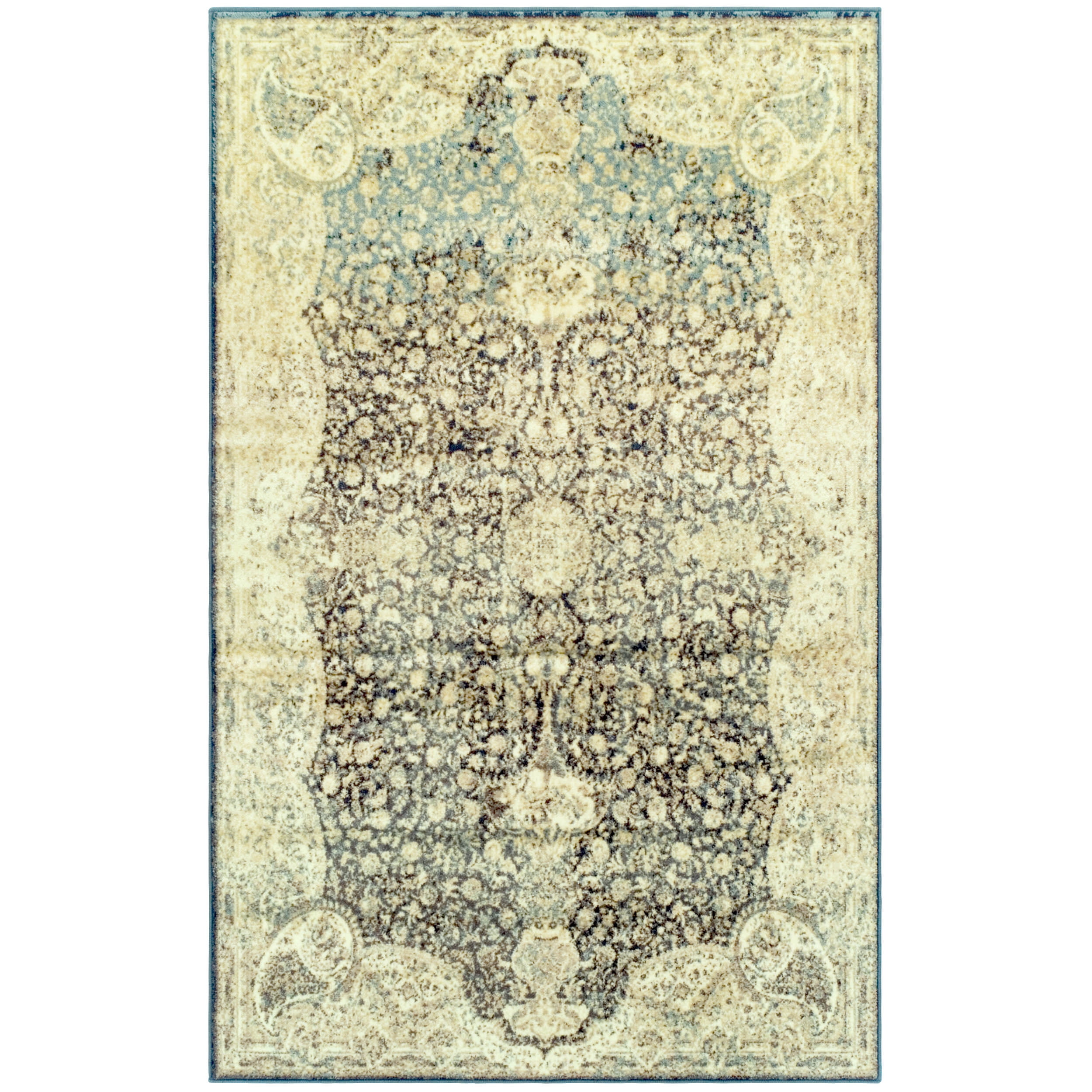 Superior 5 ft. x 8 ft. Cream Classic Traditonal Floral Indoor Area Rug