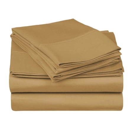 Superior Egyptian Cotton 530 Thread Count Deep Pocket Sheet Set, California King Size, Cafe
