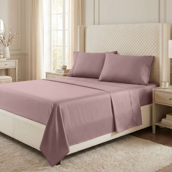 Superior Egyptian Cotton 530 Thread Count Deep Pocket Sheet Set, California King Size, Lavender