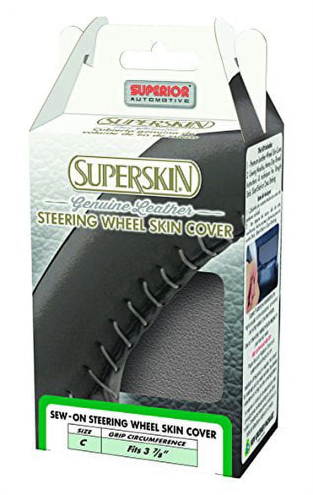 Superior 58-0700Y Superskin Steering Wheel Cover, Genuine Leather, Size "C",