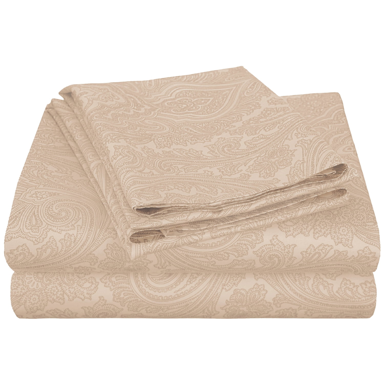 Sand Floral Twin XL Cotton Polyester Deep Pocket Sheet Set