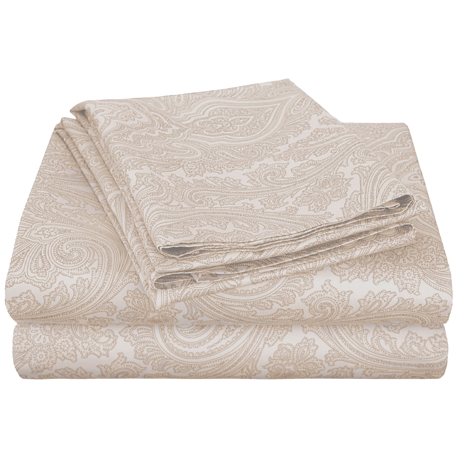 Ivory Paisley Cotton Blend Sheet Set