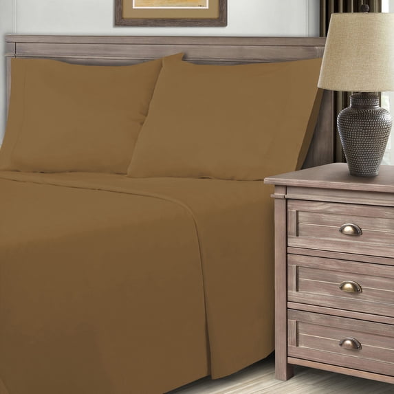 Superior 5-Piece 600 Thread Count Cotton Blend Deep Pocket Sheet Set, Split King, Taupe