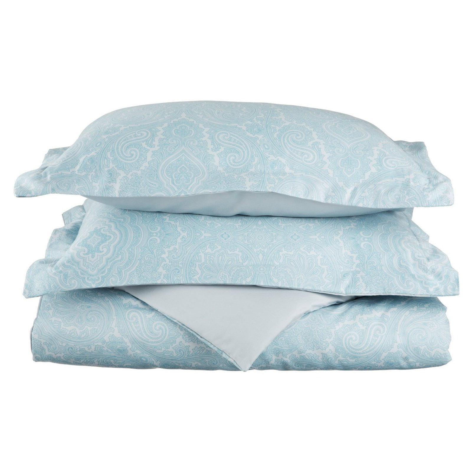 Superior Blue Cotton-Blend King/California King Paisley Duvet Cover Set