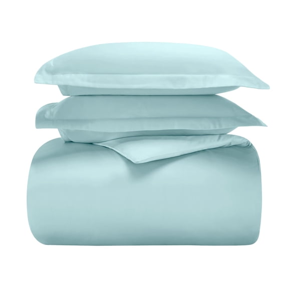 Superior Cotton Blend 600 Thread Count Duvet Cover Set, Full/ Queen, Light Blue