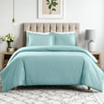 thumbnail image 1 of Superior Cotton Blend 600 Thread Count Duvet Cover Set, Full/ Queen, Light Blue, 1 of 6