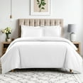 thumbnail image 1 of Superior Cotton Blend 600 Thread Count Duvet Cover Set, Full/ Queen, White, 1 of 6