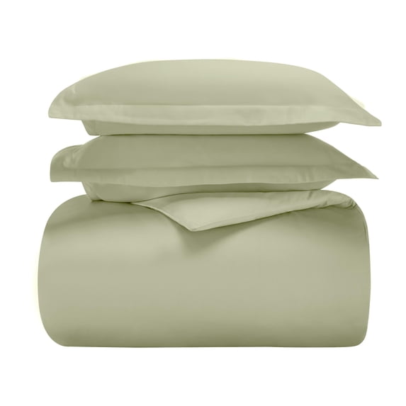 Superior Cotton Blend 600 Thread Count Duvet Cover Set, King/ California King, Sage