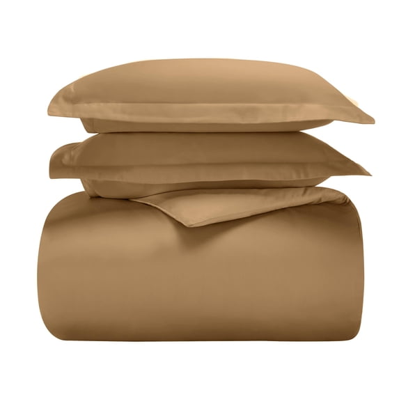 Superior Cotton Blend 600 Thread Count Duvet Cover Set, Twin, Taupe