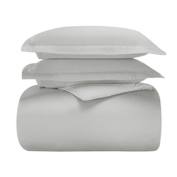 Superior Cotton Blend 600 Thread Count Duvet Cover Set, King/ California King, Platinum