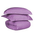 thumbnail image 1 of Superior 600 Thread Count Polka Dots Cotton Blend Lilac Duvet Cover Set, Full/ Queen (2 Count), 1 of 8