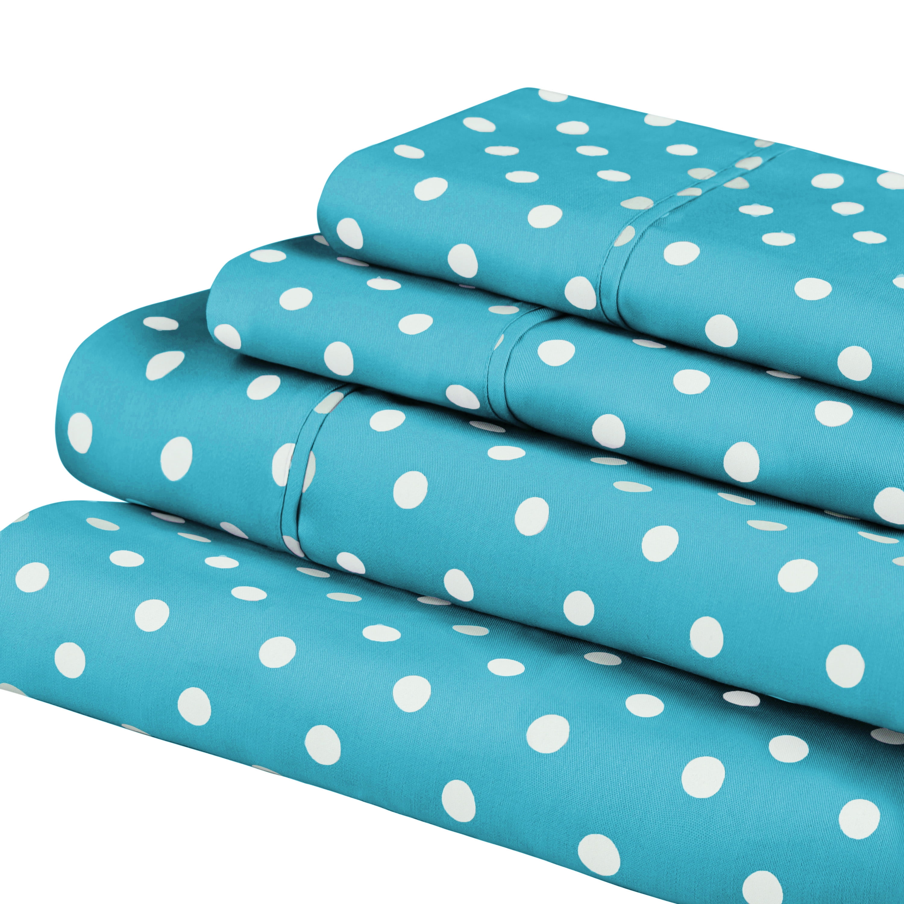 Superior 600 Thread Count Solid 4-Piece Luxury Cotton Blend Aqua Sheet Set, Full