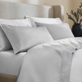 thumbnail image 1 of Superior Cotton Blend 600 Thread Count Embroidered Sheet Set, Full, Light Grey, 1 of 6
