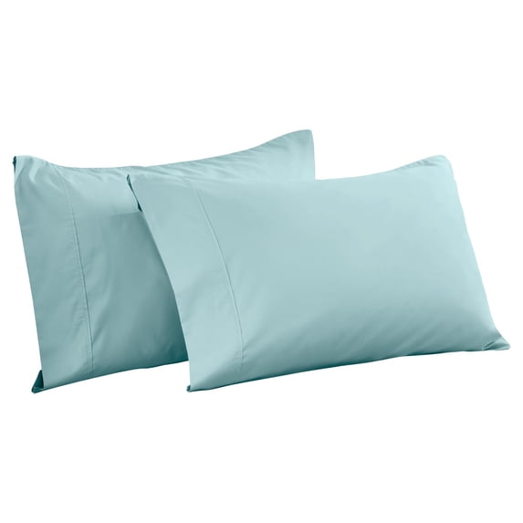 Superior Cotton Blend 600 Thread Count Pillowcase Set of 2, King Size, Light Blue