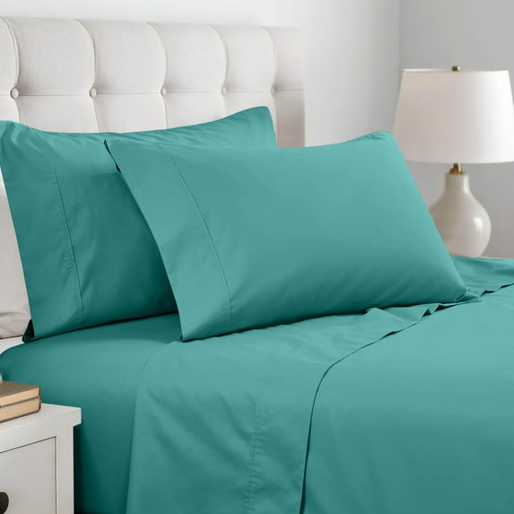 Superior Cotton Blend 600 Thread Count Pillowcase Set of 2, Standard Size, Teal
