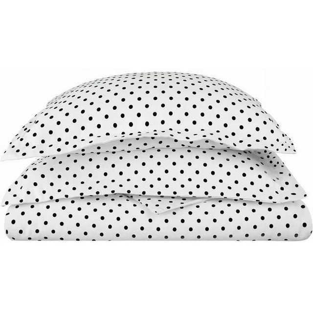 Superior 600 Thread Counts Polka Dot Cotton Blend 3Piece Duvet Cover