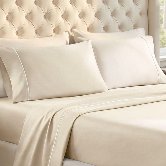 Superior 650 TC Egyptian Cotton Pillowcases, Set of 2, King Size, Ivory