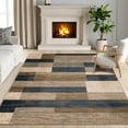 thumbnail image 1 of Superior 7' x 9' Area Rug For Living Room Bedroom, Rockwood Geometric Indoor Rugs, Midnight Navy, 1 of 7