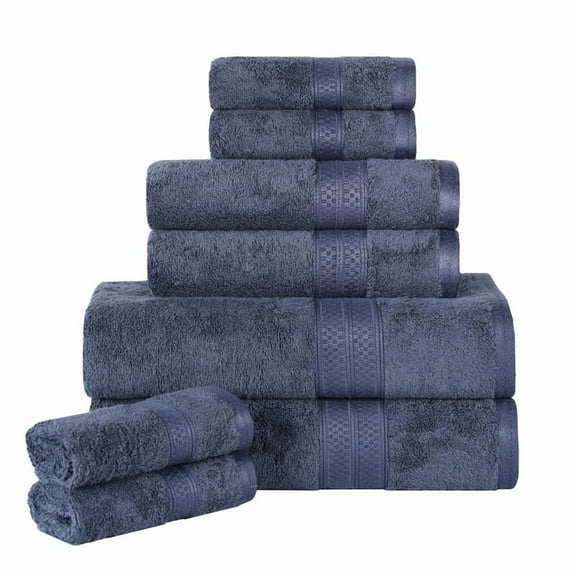 Superior 8-Piece Ultra-Soft Bamboo Bath Towel Set for Bathroom, Spa, and Gym, Royal Blue
