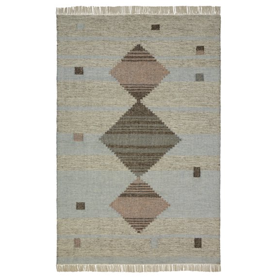 Superior 8 ft. x 10 ft. Light Blue Handwoven Wool and Cotton Indoor Area Rug