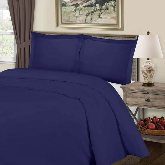 Superior Cotton Blend 800 Thread Count Duvet Cover Set, King/ California King, Navy Blue