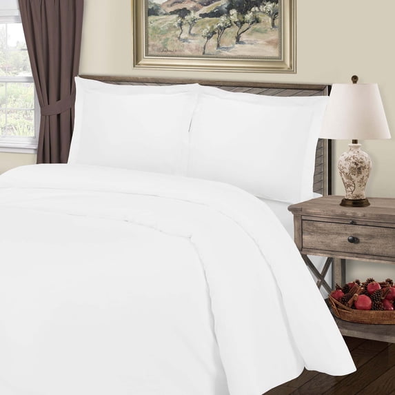 Superior Cotton Blend 800 Thread Count Duvet Cover Set, King/ California King, White