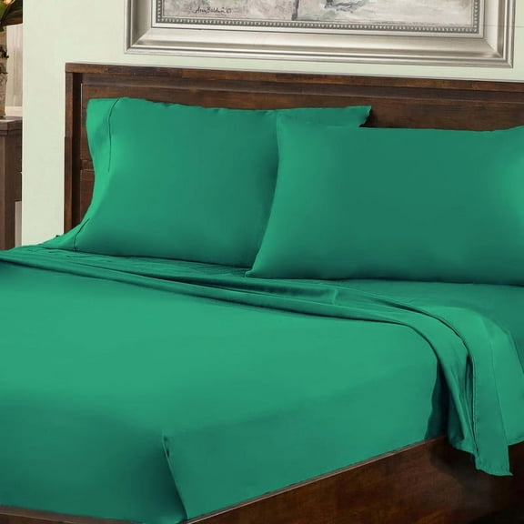 Superior Cotton Blend 800 Thread Count Pillowcase Set of 2, King Size, Hunter Green