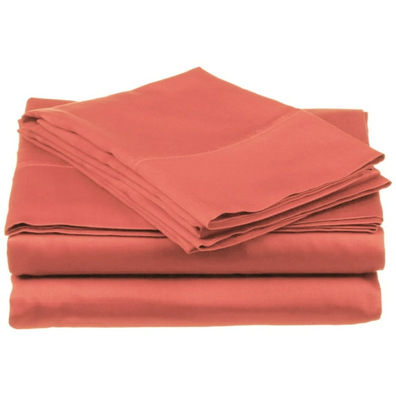 Superior 800 Thread Count 100% Egyptian Cotton Sheets Coral / Full