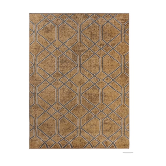 Superior Abner Geometric Diamond Indoor Area Rug, 2' x 3', Camel/Grey