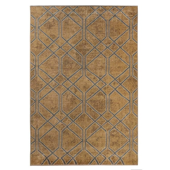 Superior Abner Geometric Diamond Indoor Area Rug, 4' x 6', Camel/Grey