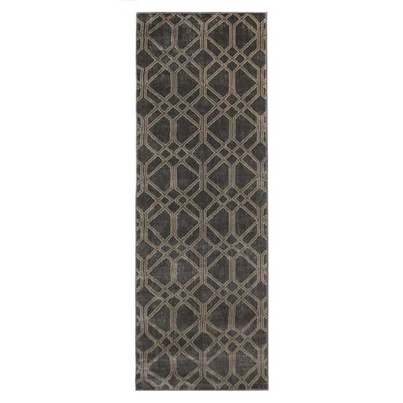Superior Abner Geometric Diamond Indoor Area Runner, 2' 7" x 8', Grey