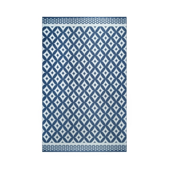 Superior Adalia Lattice Indoor/ Outdoor Area Rug, 5' 6" x 7' 6", Navy