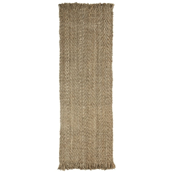 Superior Aden Braided Jute with Fringe Indoor 2'5" x 12' Area Rug