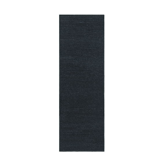 Superior Aero Hand-Braided Wool Indoor Runner, 2’ 6" x 10', Black