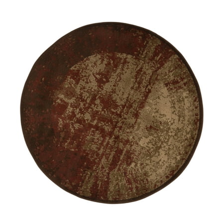 Superior Afton Acid Wash Modern Indoor Area Rug, Auburn, 8' Round