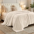thumbnail image 1 of Superior Alaska Diamond Fleece Blanket 90" x 90", Lightweight Soft Bed Blankets, Full Size, Cream, 1 of 9