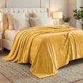 thumbnail image 1 of Superior Alaska Diamond Fleece Blanket 90" x 106", Lightweight Soft Bed Blankets, King Size, Gold, 1 of 9