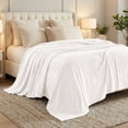thumbnail image 1 of Superior Alaska Diamond Fleece Blanket 50" x 60", Lightweight Soft Bed Blankets, Throw Size, Ivory, 1 of 9