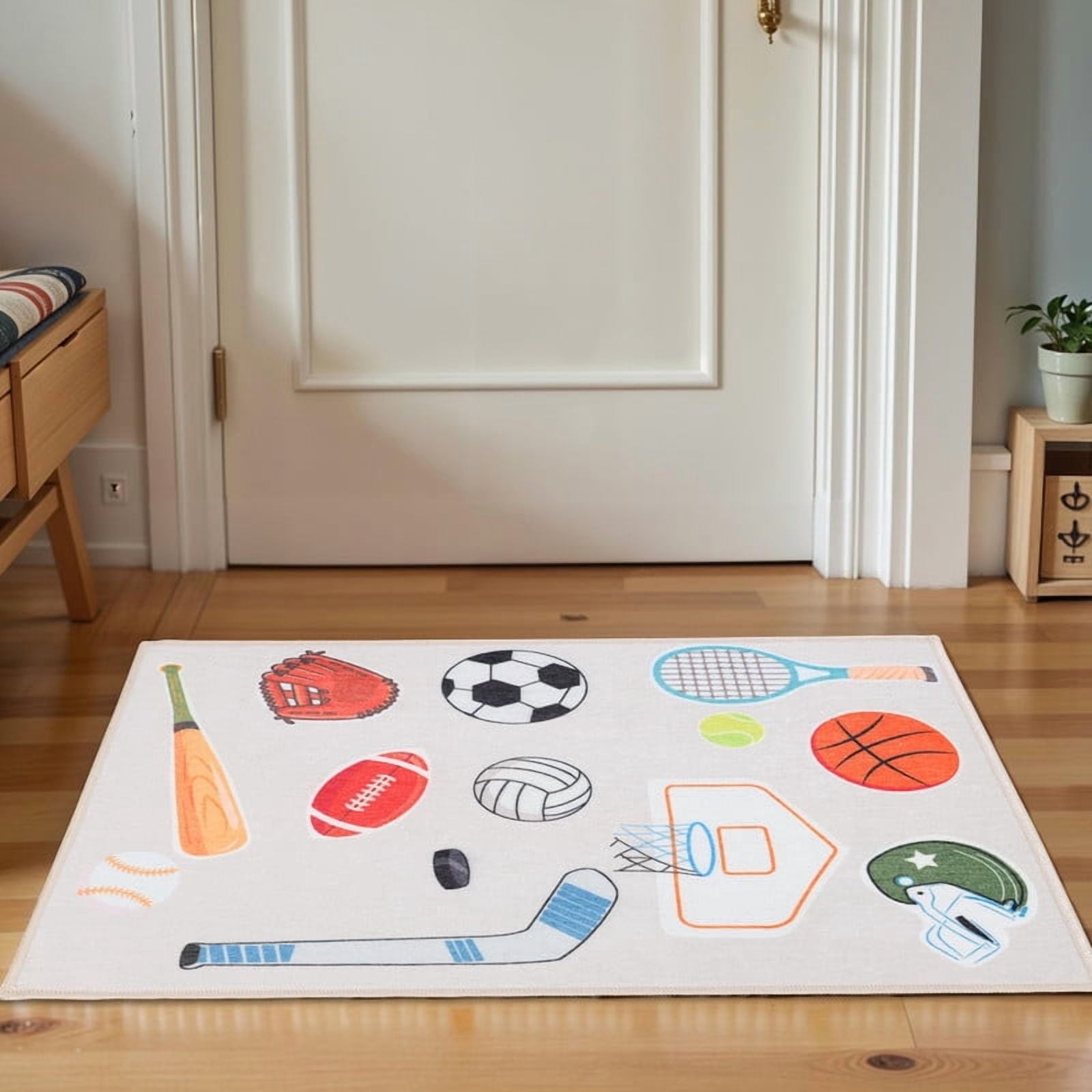 Superior All Star Non-Slip Kids Playroom Nursery Washable Indoor Area Rug, 2' x 3'