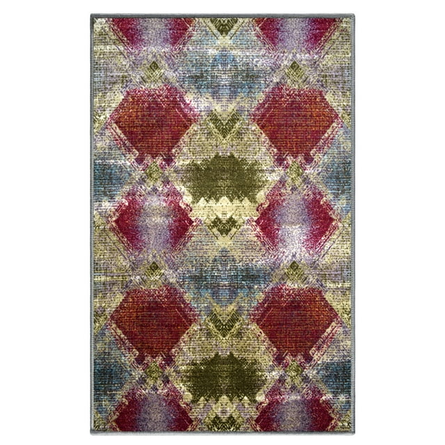 Superior Amarsi Colorful Washable Indoor Area Rug, Grey, 5' x 8'
