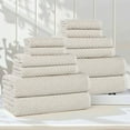 thumbnail image 1 of Superior Amelia Viscose Cotton Blend Medium Weight 12 Piece Towel Set, Beige, 1 of 11