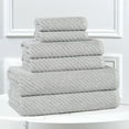 thumbnail image 1 of Superior Amelia Viscose Cotton Blend Medium Weight 6 Piece Towel Set, Platinum, 1 of 11