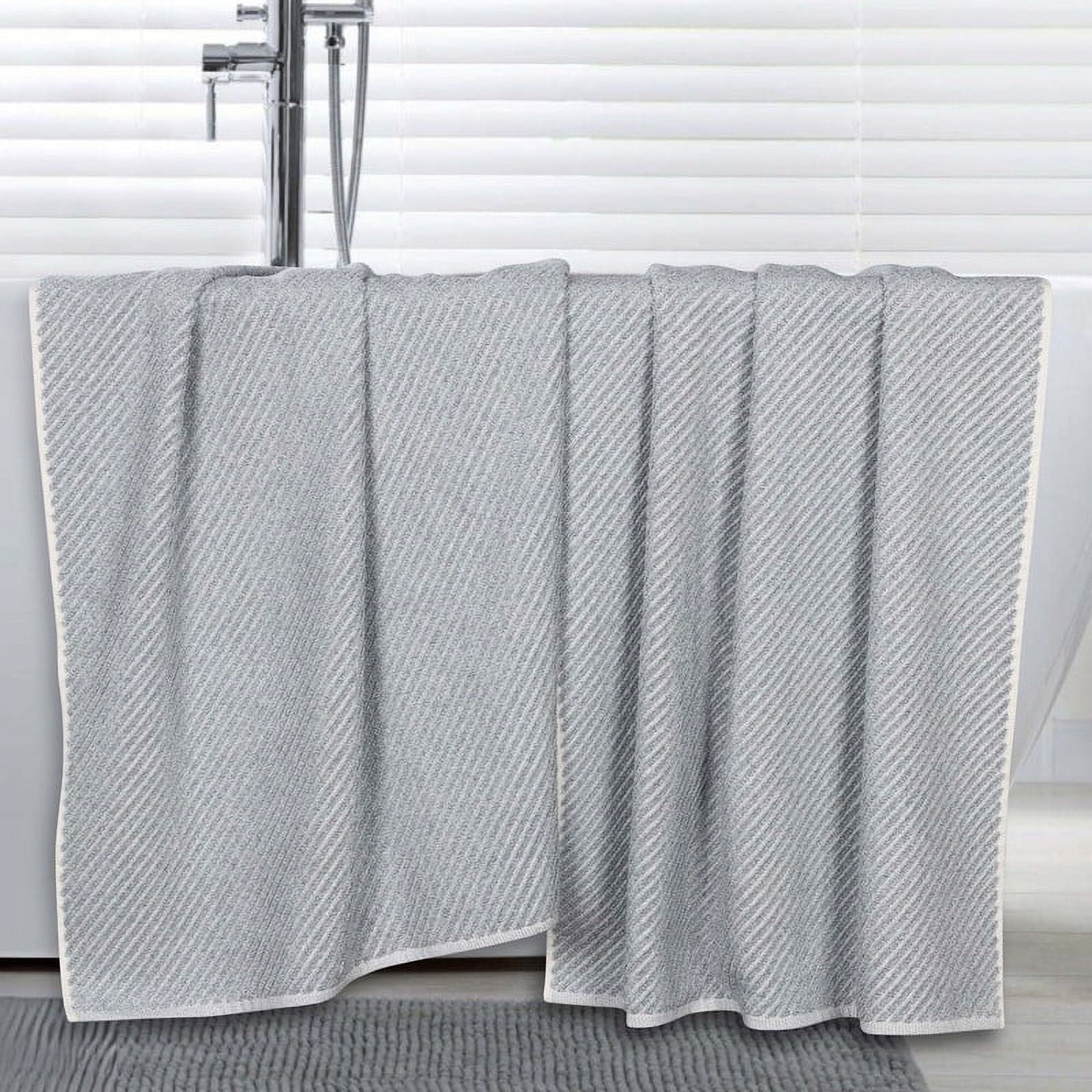 Superior Amelia Viscose Cotton Blend Medium Weight Bath Sheets, Set of 2, Denim Blue